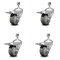 Service Caster 3 Inch Gray Polyurethane Swivel 12mm Stem Caster Set with Total Lock Brake SCC-TSTTL20S314-PPUB-M1215-4 - alternate 2